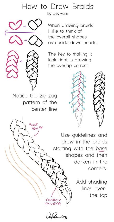 How To Draw Braids Easy Tutorial For Beginners How To Draw Braids