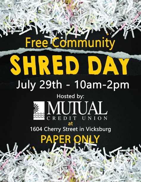 Free Community Shred Day July 29th Mutual Cu Blog
