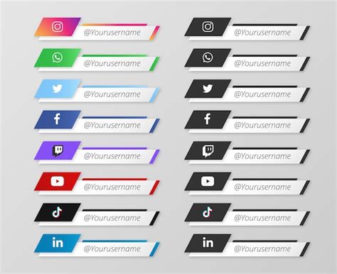 Premium Vector Abstract Social Media Lower Third Icons Set