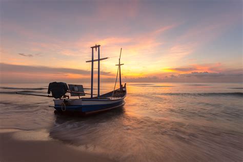 Fishing Boat On The Beach Near Sunset Fishing Boat On The Flickr