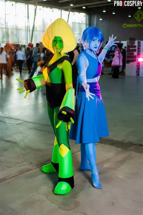 How to dress like steven universe for cosplay and halloween [photo: Peridot and Lapis Cosplay by Sioxanne on DeviantArt