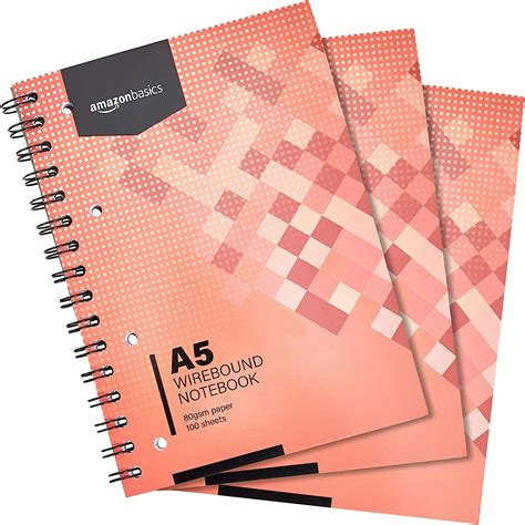 Amazon Basics Wirebound Notebook Sheets Pages A Gsm