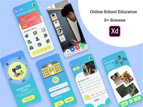 Online School Education Mobile App Ui Kit Uplabs