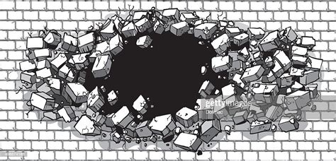 Hole Breaking Through Wide Brick Wall High Res Vector Graphic Getty