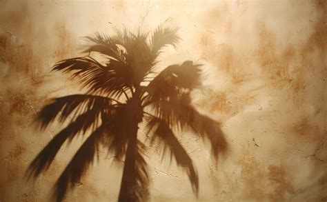 Premium Photo A Palm Tree Casts A Shadow On A Wall In A Room With A