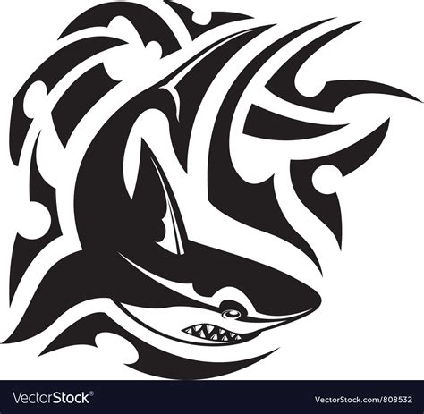 Tribal Tattoo Of Shark Royalty Free Vector Image