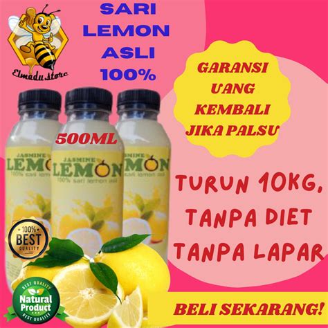 Minuman Perasan Jus Sari Air Lemon Jasmine Asli Murni Diet Sehat Pelangsing Badan Pencerah Kulit