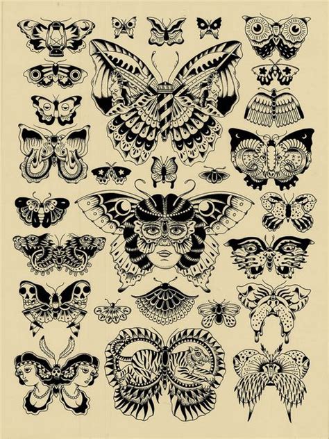 Traditional Style Butterfly Tattoo Vintage Butterfly Tattoo