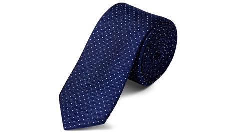 Navy Polka Dot Silk 6cm Tie In Stock Trendhim