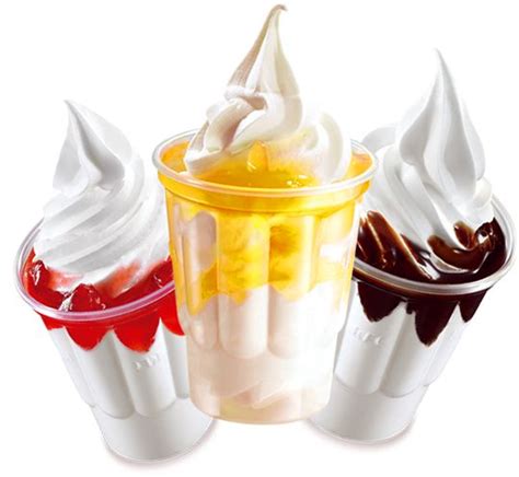 Three Assorted Flavor Sundaes Cups Ice Cream Png In Soft Serve Ice Cream Sundae Cup