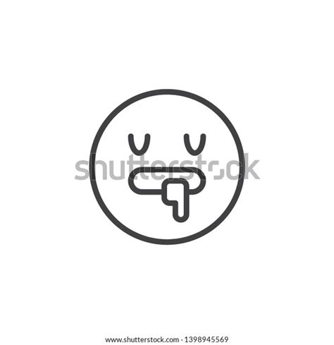 Sleeping Face Emoji Line Icon Linear Stock Vector Royalty Free