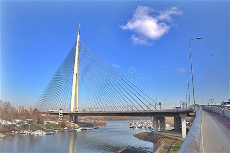 Ada Bridge Over The Sava River Most Na Adi Stock Image Image Of