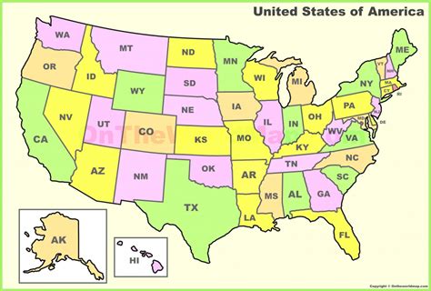 Us Map States Abbreviations Printable Usa Maps Of With 4 Printable