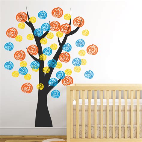 Multi Colour Baby Nursery Room Tree Wall Sticker Wallboss Wall