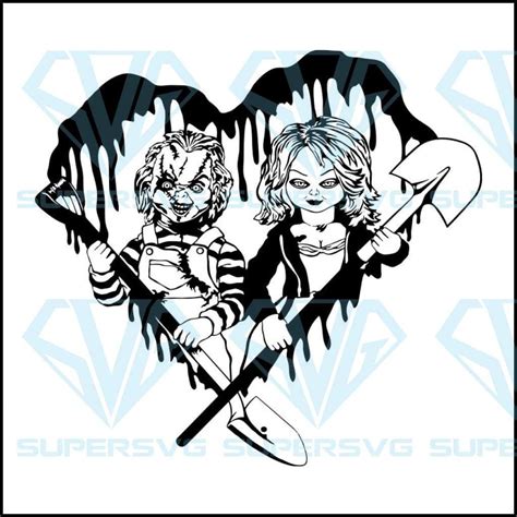 Chucky And Tiffany Digital File Download Chucky Horror Movie Svg