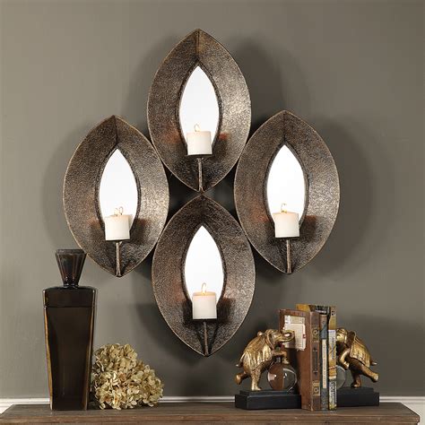 Wall candle sconces are those tarnished brass things that have hung in your grandma's living room for centuries. Elegant Bronze Ovals Mirrored Wall Candle Sconce | Multi 4 ...