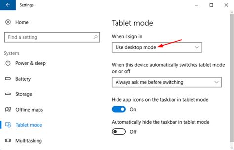 Windows 10 Switch Between Tablet Mode And Desktop Mode Password Recovery
