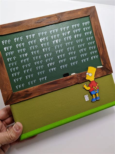 Personalizado Bart Simpson Chalkboard Art Acrílico Y Técnica Etsy México