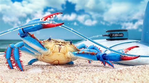 Download Sun Beach Animal Crab Hd Wallpaper