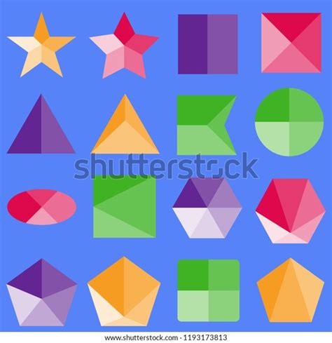 Geometric Shapes Set Colored Geometric Shapes Stock Vector Royalty