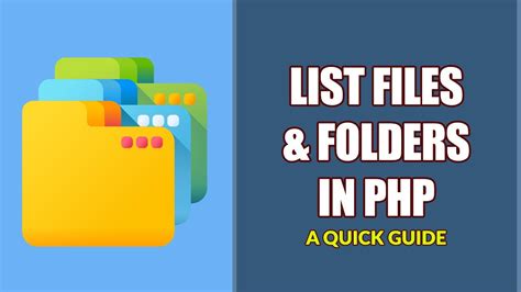 3 Ways To List Files And Folders In Php Youtube