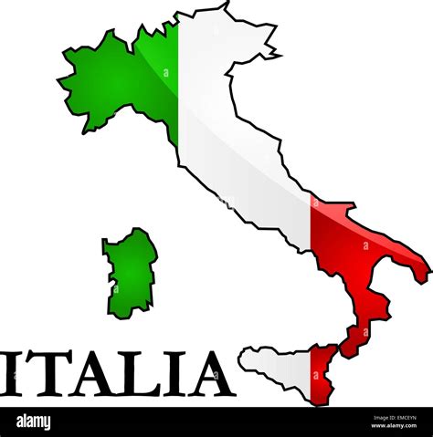 Mappa E Bandiera Di Italia Immagine E Vettoriale Alamy