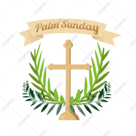 Palm Sunday Religious Clipart Vector Palm Sunday Palm Leaf Cross With