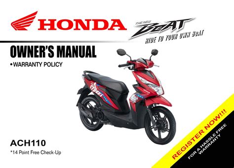 User Manual Honda Beat ACH110 2021 English 120 Pages