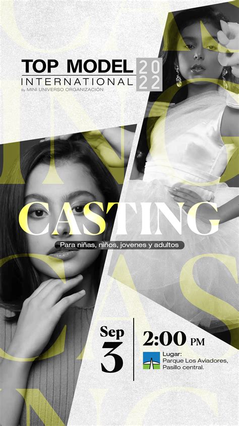 flyer design for top model international 2022 casting call by miguel angel perdomo creative
