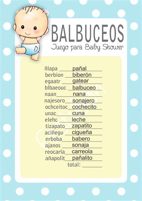Balbuceos Respuestaspng 1131×1600 Juegos Para Baby Shower Juegos