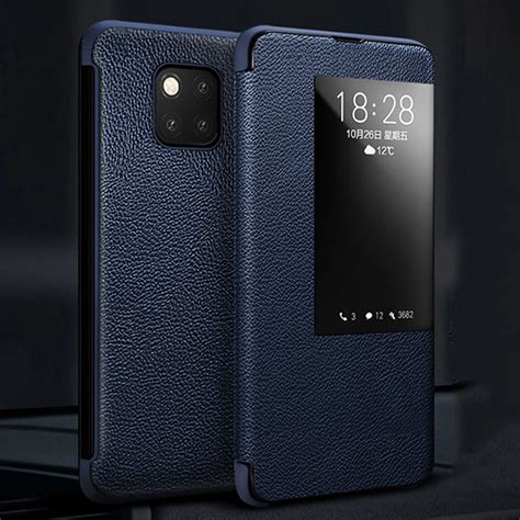 Xoomz For Huawei Mate 20 Pro Flip Case Genuine Leather Cell Phone Cases