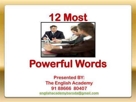 12 Most Powerful Words In English Ppt
