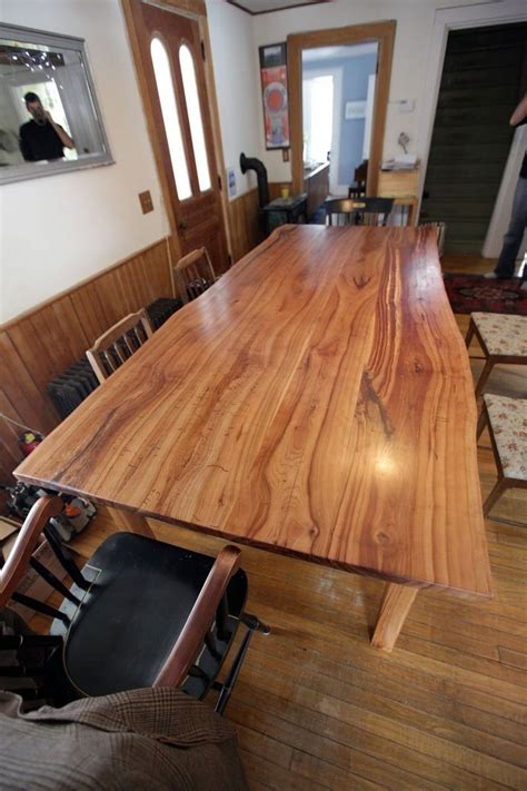 Hand Made Live Edge Cherry Kitchen Table By Wooden Hammer Llc