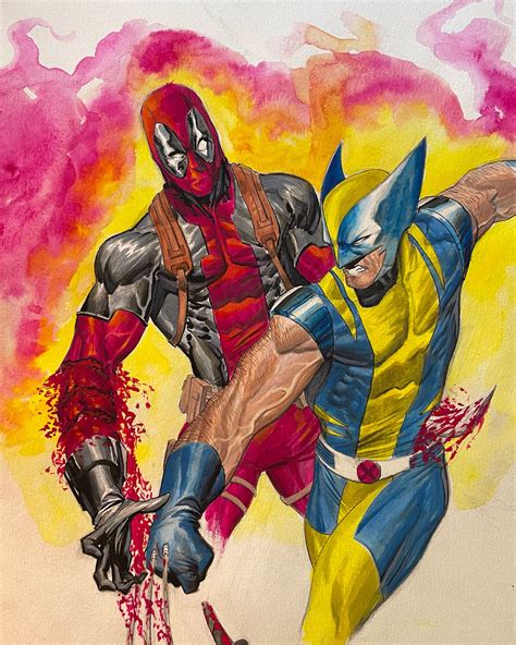 Wolverine Vs Deadpool Painting By Me Rcomicbooks