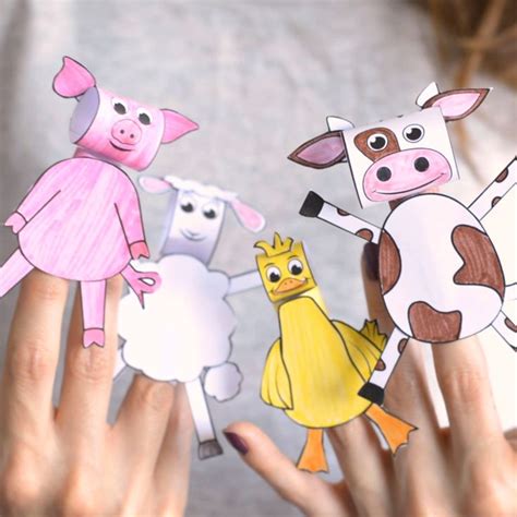 Printable Farm Animals Finger Puppets Video Video Animal Crafts