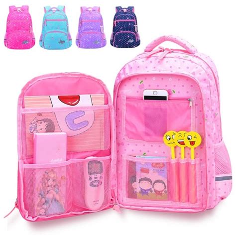 Cute Princess Style Dot Printed Lightweight Oversized Backpack For Primary Girls
