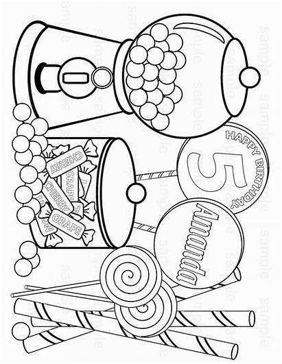 Candy Sweets Coloring Pages Printable Getcolorings Template