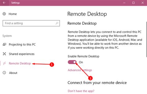 How To Disable Enable Remote Desktop From Windows 10 Settings App