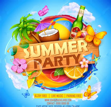 1000 free happy birthday images pictures pixabay. Illustration Of Summer Party Poster Design background ...