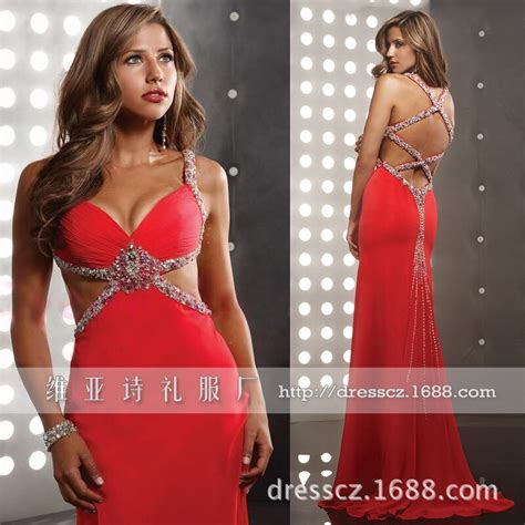 Real Picture Slim Straps Beaded Sexy Backless Red Mermaid Girl Prom