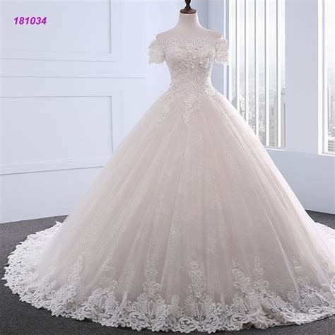 Ball Gown Princess Wedding Dress Off Shoulder Beading Bodice Lace