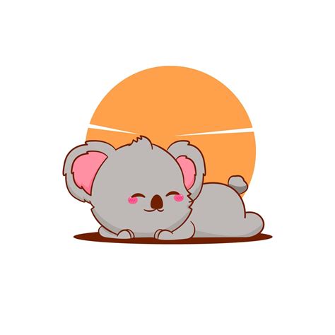 Cute Koala Bear Sleeping Cartoon Mascot Illustration 8170157 Vector