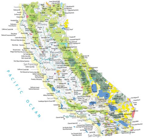 California couty map with county name. California State Map - Places and Landmarks - GIS Geography