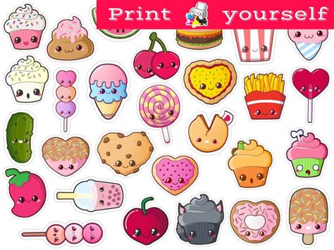 Tumblr kawaii crown flower sticker by ｓｔｉｃｋｅｒｓ. Set 176. Mockup printable Tumblr Stickers Stickers Set of ...