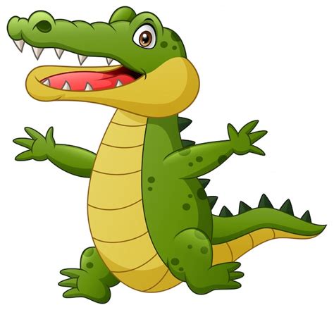 Premium Vector Cartoon Crocodile Happy Illustration