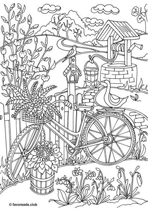 spring coloring pages printable  adults beautiful spring garden