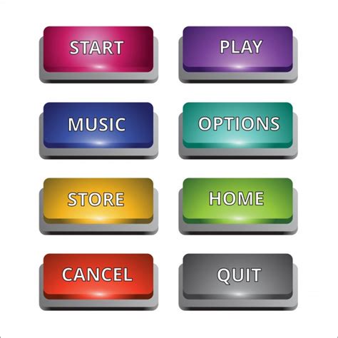 Botón, menú inicio, juego es una imagen png hd cargada por lanebarrera1128 con resolución 962*742. Juego de 8 botones de colores para múltiples propósitos ...