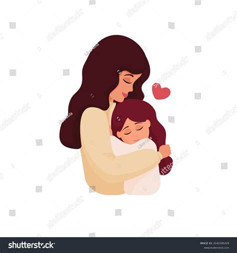 Mother Daughter Hugging Mom Express Warm Stock Vector Royalty Free 2142185229 Shutterstock