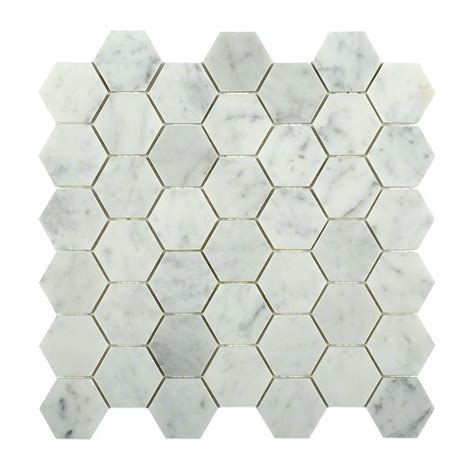 Ivy Hill Tile Hexagon White Carrera 12 In X 12 In X 8 Mm Floor And