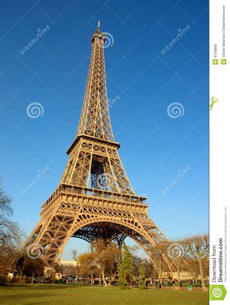 Eiffel Tower Side View Stock Photo Image Of High Champ